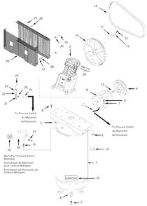 Air-Compressor Parts Diagram and Parts List for VT7610HX  Campbell Hausfeld Compressor